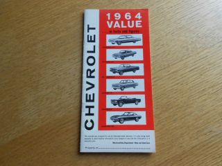 1964 Chevrolet Dealer Facts Figures Sales Booklet Info Specs Corvette Corvair