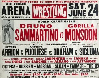 Bruno Sammartino Vs Gorilla Monsoon 8x10 Poster Photo Wrestling Picture Wwf