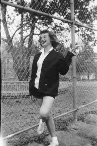 1950s Pretty Woman In School Uniform Vintage 2 " Negative Km7