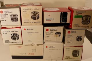 Eleven Leica Lens Boxes For The Leica R Slr System