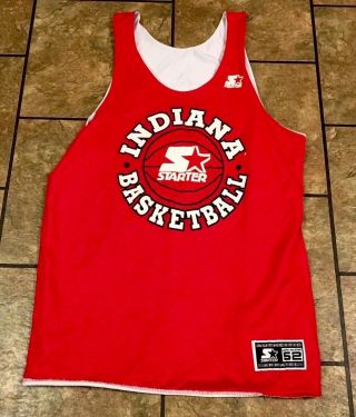 Vintage Starter Indiana Hoosiers Reversible Practice Basketball Jersey Size 52