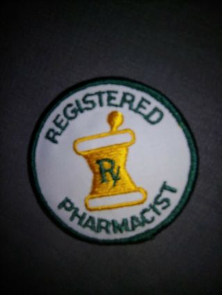 Vintage Rx Mortar And Pestle Pharmacist Pharmacy Drug Medical Related Patch