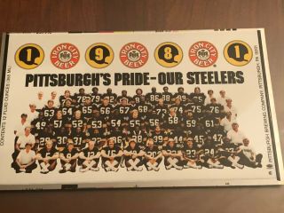 PITTSBURGH STEELERS 1981 TEAM PHOTO IRON CITY BEER ALUMINUM CAN FLAT 2