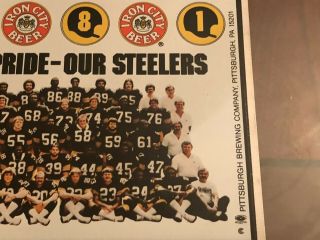 PITTSBURGH STEELERS 1981 TEAM PHOTO IRON CITY BEER ALUMINUM CAN FLAT 3