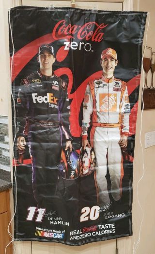 Joey Logano & Denny Hamlin Coca Cola Zero Racing Nascar 3 X 5 Ft Banner 20 11