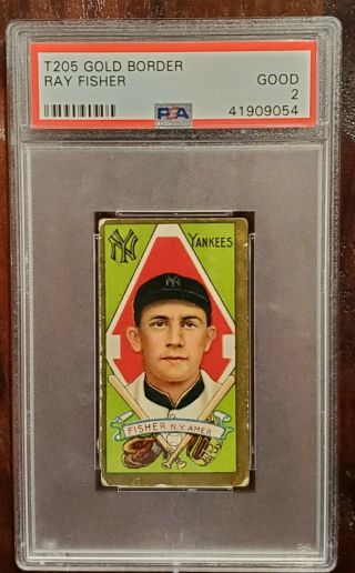 1911 T205 Gold Border Ray Fisher Psa 2