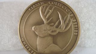 vintage NRA Collectors medal Whitetail Deer in brass 3