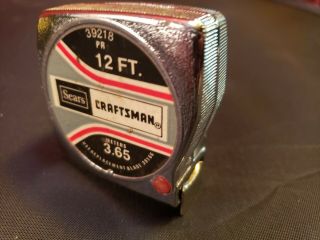 Vintage Sears Craftsman Usa 12 Ft Tape Measure Rule 39218 - Locking