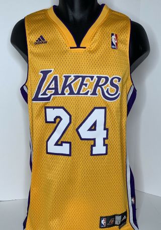 Adidas Nba Los Angeles Lakers Kobe Bryant 24 Gold Swingman Jersey Mens S Sewn