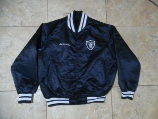 Vtg Raiders Fleece Lined Satin Jacket Xl Starter Style