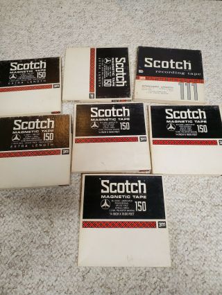 7 Scotch Magnetic 7 " Reel To Reel Tapes - Bundle