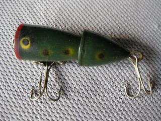 Vintage Lucky Day Dubl - Pop Fishing Lure Green,  Yellow,  Black,  Red 1 3/4 " Body