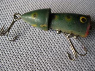 VINTAGE LUCKY DAY DUBL - POP FISHING LURE Green,  Yellow,  Black,  RED 1 3/4 