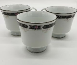 Set Of 3 Royal Prestige Midnight Mood 4122 Vintage Fine China Tea Cups 2