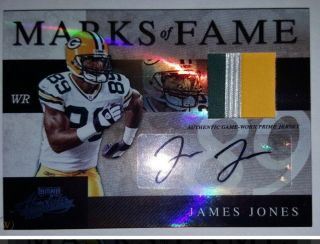 James Jones 2008 Absolute Marks Of Fame Game Auto 1/1 Packers