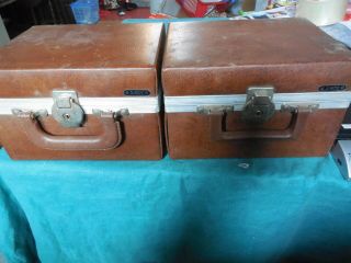 2 Savoy Small Vintage 8 Track Tape Hard Case Storage Box,  22 Tapes