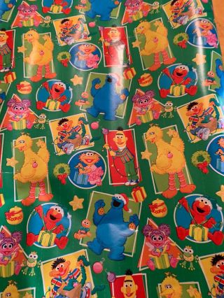 Vintage Sesame Street Big Bird & Friends Wrapping Paper 2011