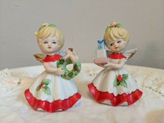 Vintage Homco Stamped Porcelain Christmas Angels