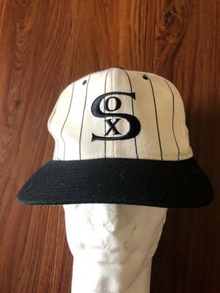 Vintage Chicago White Sox Pinstripe Starter Wool Snapback Hat Cap Mlb 90s Euc