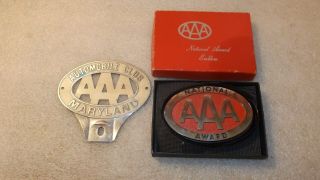 Triple Aaa Club License Topper Maryland And National Award Badge H