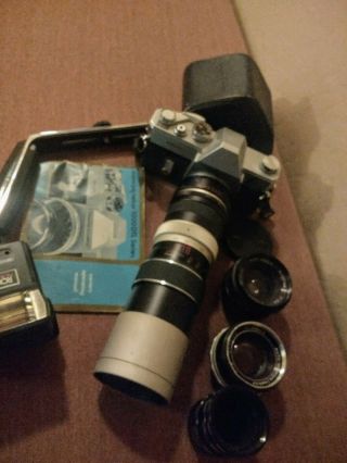 Mamiya Sekor 1000 Dtl 35mm Film Camera,  55mm Lens,  85 - 205mm Lens,  W.  Angle Lens