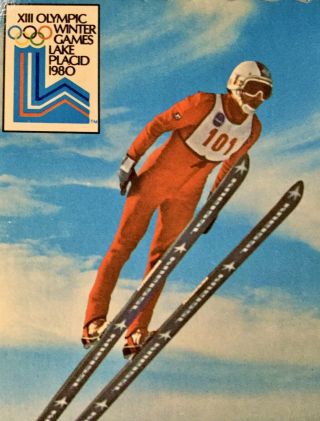 Vintage 1980 XIII Olympic Winter Games Lake Placid York Ski Jumping Postcard 2