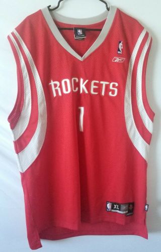 Vintage Reebok Tracy Mcgrady Red Houston Rockets 1 Nba Team Swingman Jersey Xl