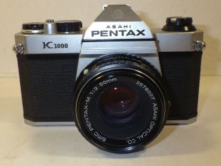 Pentax K1000 Slr 35mm Camera With 50mm F/2 Lens In