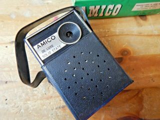 Vintage Amico Transistor Am Pocket Radio,  Very,  No Corrosion,  899