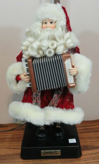 Vintage Wonderland Animated Musical Santa Claus Plays Accordion