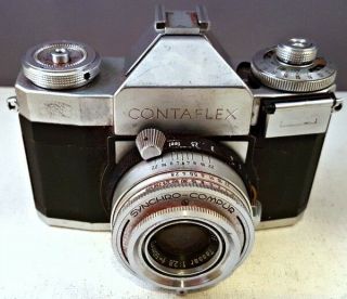 C1956 Zeiss Ikon Contaflex Iv 35mm Camera Tessar 2.  8 50mm Lens,  Hard Case Nr
