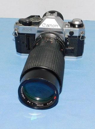 Canon Ae - 1 35mm Slr Film Camera With 80 - 200mm Zoom Lens