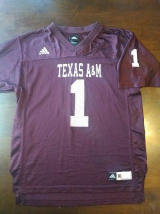 Texas A&m Aggies 1 Youth Adidas Football Jersey Size Xl 18 - 20