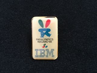 1998 Nagano Olympic Paralympic Pin Badge Ibm Mascot Pins