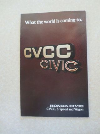 1976 Honda Civic Cvcc 5 Speed & Wagon Automobile Advertising Booklet