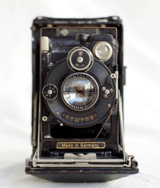 Kw Patent Etui Folding Plate Camera 6x9 Mayer Trioplan 10.  5cm F/4.  5