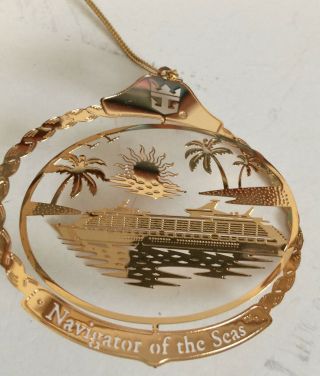 Royal Caribbean Cruise 24k Gold Flashed Christmas Ornament Navigator Of The Seas