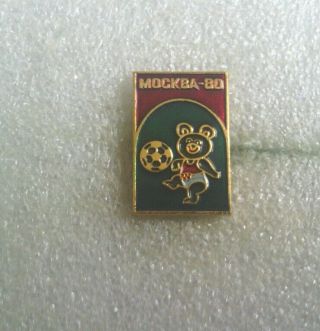 Moscow 1980 Olympics - Misha Bear Football (soccer) Pin/badge