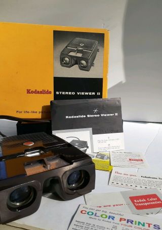 Kodak Kodaslide Stereo Slide Viewer Ii Battery Powered Bakelite For3d Kodachrome