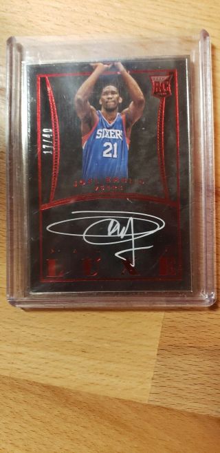 2014 - 15 Panini Luxe Joel Embiid Rookie Autograph 17/40 Ssp Hot Hot