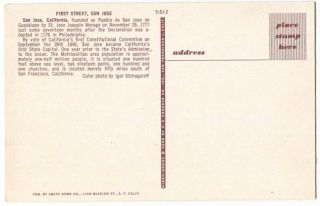 091912FP Vintage San Jose CA California Postcard First Street by Newberry Store 2