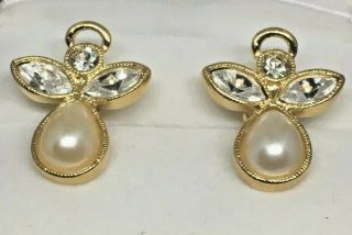 Vintage 1996 Avon Jewelry Angelic Expressions Pierced Earrings Christmas Holiday 2