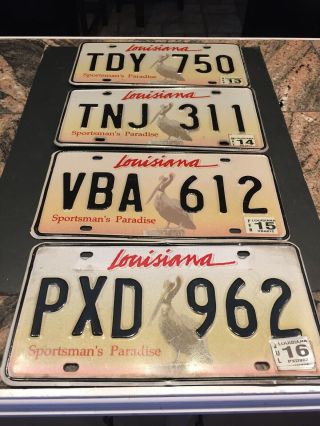 4 Louisiana Pelican License Plates