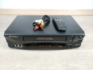 Sansui Vhf6010d Hi - Fi Stereo Vhs 4 Head Video Player/ Recorder With Remote