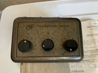 Vintage Germanium Transistor Kitchener Audio Mixer