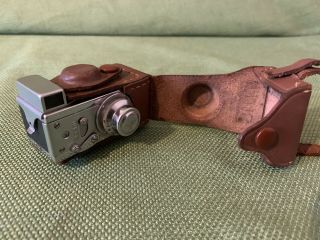 Steky Model III 16mm Miniature Spy Camera With Leather Case Parts Repair Japan 3