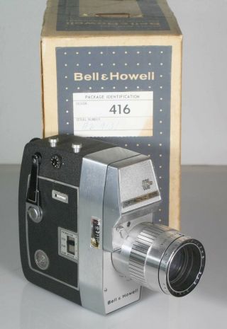 Bell & Howell Director Model 416 Optronic 8mm Movie Film Camera,  Box -