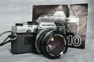 Olympus Om - 10 Slr 35mm Film Camera W/ Zuiko 50mm F1.  8 Lens