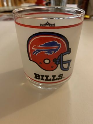 NFL Football Vintage BUFFALO BILLS Drinking Glass Cup - Mobil Oil Promo 2