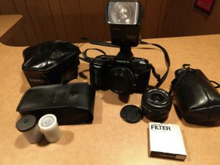 Yashica Kyocera 200 - Af Slr Film Camera And Cs - 250 Af Flash Lamp,  28mm Lens